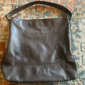 Frye Grey/Brown Leather Shoulder Bag